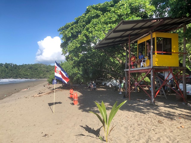 Lifeguard stand on Hermosa Beach in Costa Rica